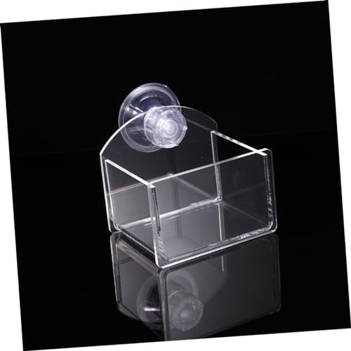 LIOOBO Suction Cup Pet Reptile Feeder Bowl Durable Translucent Water and Food Dish for Lizard Turtle Gecko and Other Reptiles Space Saving Wall Mount Design