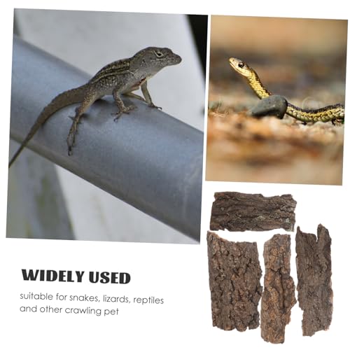 ABOOFAN 12pcs Natural Bark Decor for Reptiles Sturdy Terrarium Climbing Platform for Lizards Geckos and Bearded Dragons Unique Shapes Reptile Habitat
