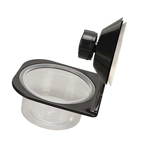 Zerodis Reptile Food Water Feeding Bowl, Sturdy Reptile Food Water Breeding Dispenser Transparent ABS Hanging with Suction Cup for Garden for Farm (Single Bowl)