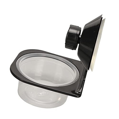 Zerodis Reptile Food Water Feeding Bowl, Sturdy Reptile Food Water Breeding Dispenser Transparent ABS Hanging with Suction Cup for Garden for Farm (Single Bowl)