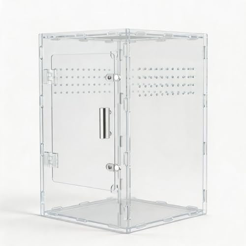 8x8x12 Reptile Tank – Acrylic Reptile Enclosure Terrarium for Crested Gecko, Lizards, Spiders & Snakes – Clear Lizard Habitat Terrarium - size: 8"8"12"