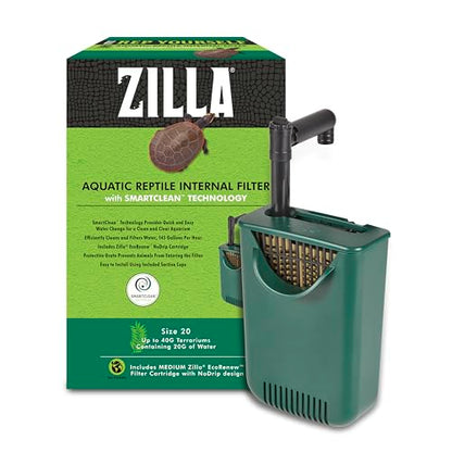 Zilla Aquatic Reptile Internal Filter with SmartClean Technology, for Turtles and Aquatic Reptiles, Medium