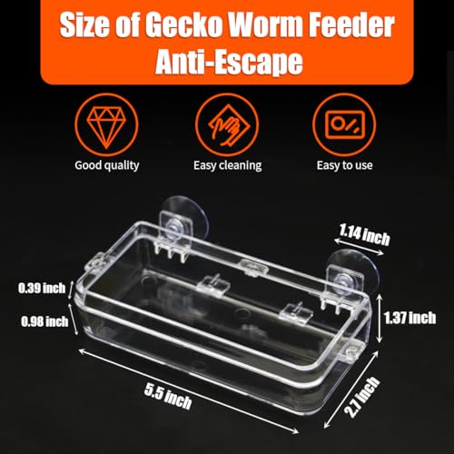 Reptile Feeder Chameleon Bowl 2 Pcs Anti-Escape Food Dish Bowl with Suction Cup for Chameleon Iguana Lizard Reptile Food and Water Feeding (White, M) - color: White, size: M