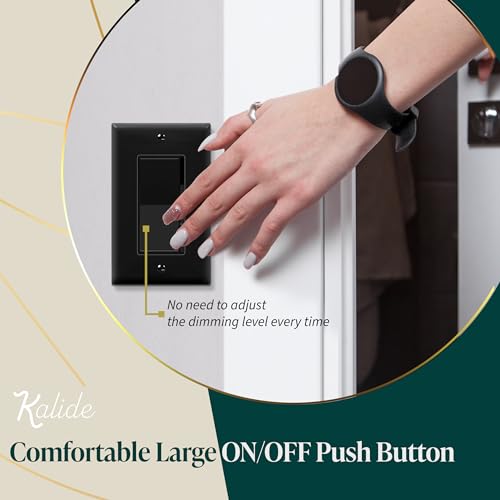 TOPGREENER Kalide Dimmer Light Switch, LED Dimmer Switch, Full Range Dimming, Single Pole/3-Way, 120VAC, 60Hz, 300W LED/CFL, Neutral Wire Not Required, Wall Plate Included, Black - color: black