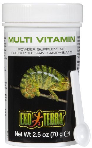 Exo Terra Multi Vitamin Powder Supplement for Reptiles & Amphibians - Balanced Blend of Vitamins, Minerals, Amino Acids & Trace Elements - Supports Growth, Reproduction & Vital Functions 2.5 oz - size: 2-1/2-Ounce