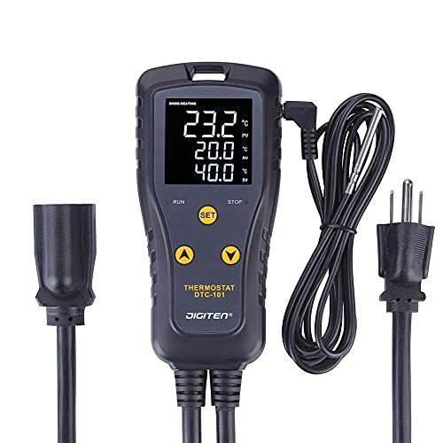 Digital Temperature Controller Simple Stage Thermostat Outlet Heating & Cooling Mode for Chest Freezer Refrigerator Homebrew Fermenter Greenhouse 110V 10A 1100W - size: 1 10A Temp Stage