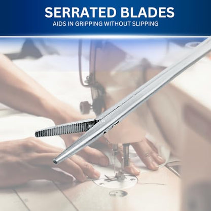 ADROIT 3.5" Angled Alligator Hemostat Forceps | 6" Total Length | Stainless Steel | Serrated Grip | Multifunctional Design | Lightweight & Durable - size: 3.5", style: Alligator