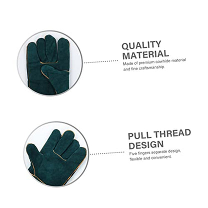 HANABASS 62cm Leather Bite Gloves for Reptile Handling PET Protection Hand Cover Bite-Proof Gloves for Hamsters Snakes and Lizards