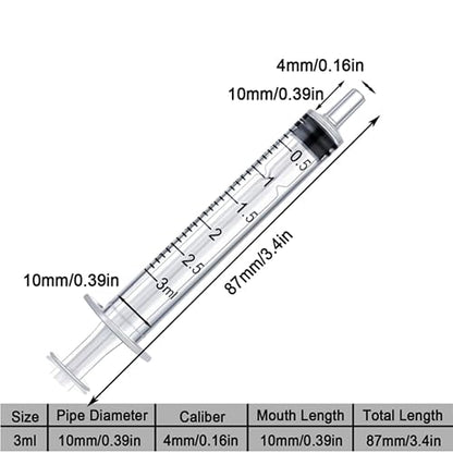 50 Pack 3ml Syringe for Liquid Without Needle,Syringe with Cap,Individually Wrapped,Measurement for Scientific Labs,Measuring Liquids,Pet Feeding,Oil or Glue Applicator (A 50 Pack 3ml) Straight Mouth - size: A 50 Pack 3ml