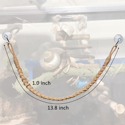 2 Pack 13.8" Hermit Crab Climbing Toys, Hanging Hermit Crab Rope Ladder, Hermit Crab Supplies, Reptile Vines Toys, Reptile Tank Terrarium Accessories, Habitat Decor for Leopard - size: 13.8 Inch