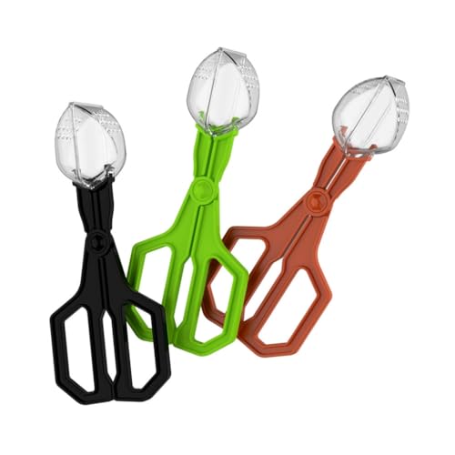 Reptiles Feeding Tongs,Clear Reptiles Feeding Tongs Gentle Creature Catcher Tool with Ergonomic Grip for Safe Handling Easy - color: Black, size: 18.3x7.50cm/7.20x2.95in