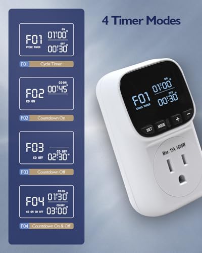 Digital Temperature Controller, Heating & Cooling Thermostat Plug Outlet, –40°F~210°F, 15A 1800W, LCD Display, Temperature Controlled Outlet for Home, Greenhouse, Chicken Coop, Reptile - style: White