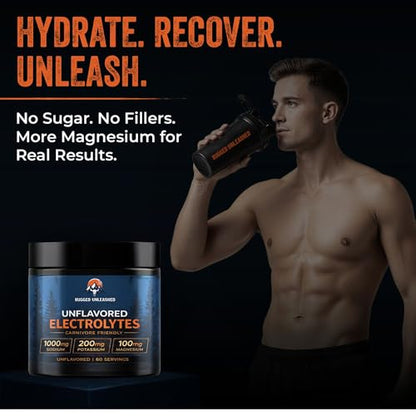 Unflavored Electrolytes – Unflavored Electrolyte Powder for Carnivore Diet, Keto & Fasting – Carnivore Electrolytes Powder with No Sugar – Flavorless Electrolytes – Fasting Salts – 60 Servings