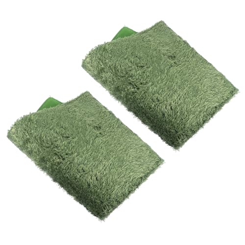 BESTonZON 2Pcs Reptile Carpet Mats for Terrarium Substrate Durable Washable Imitation Moss Mat for Lizards Snakes Turtles Comfortable Habitat Liner