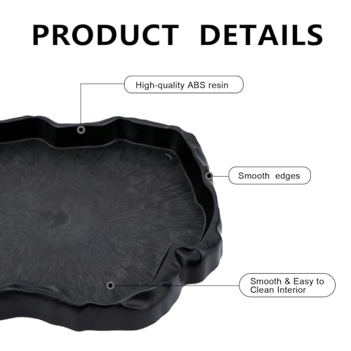 Tortoise Water Dish, Reptile Water Dish，Reptile Food Dish Suitable for The Feeding and Watering Needs of Various Pets,Tortoise Feeder, Lizard Water Dish, Reptile Food Bowl