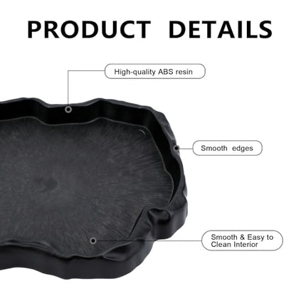 Tortoise Water Dish, Reptile Water Dish，Reptile Food Dish Suitable for The Feeding and Watering Needs of Various Pets,Tortoise Feeder, Lizard Water Dish, Reptile Food Bowl