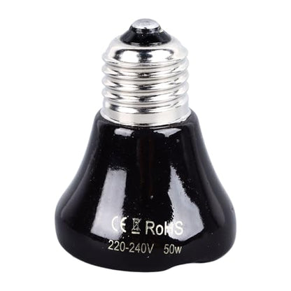 Ceramic Heat Emitter, Reptile Heat Bulbs, No Light Emitting Heat Bulbs, for Amphibian Terrarium, Bearded Dragon Lizard Snake Turtle, Brooder Coop Incubating Chicken (50w) - size: 50 Watts
