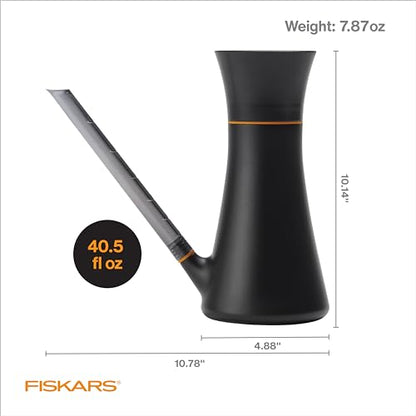 Fiskars Indoor Watering Can, Long Reach Spout for Precision Hydration on House Plants, Flowers & Garden, Anti-Drip Nozzle with Translucent Volume Markings, Ergonomic Recycled Plastic Body, 40 oz - size: Watering Can