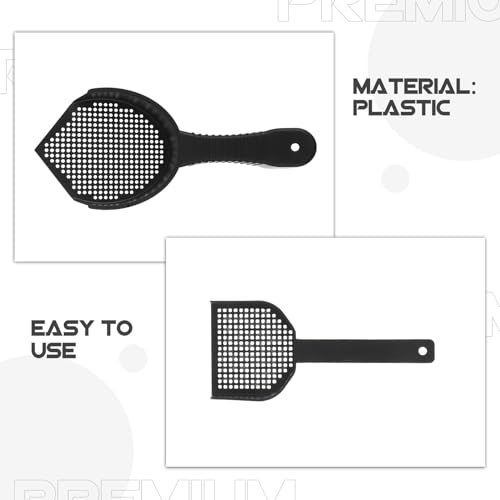 Luxshiny 2pcs Cat Litter Scoop and Reptile Sand Poop Scooper, Sturdy Plastic Dual-Size Sifting Shovel for Litter Box Cleaning and Waste Removal