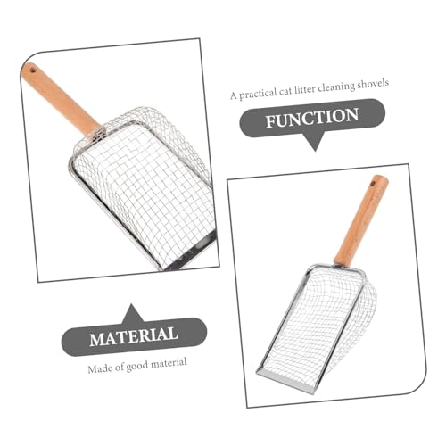 Hemoton Cat Litter Scoop Handle Litter Sifter for Easy Cleaning of Cat Waste Fine Mesh Design for Reptile Terrariums