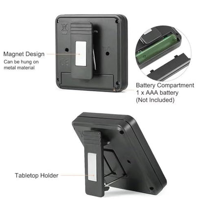 Electronic Temp Humidity Meter with with LCD Display -50~70°C Digital Thermo-Hygrometer Tabletop Holder Design for Home