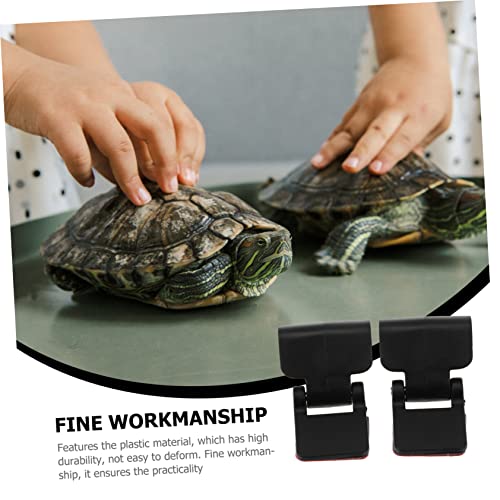 Gecko Tank 4pcs -Escape Lock Amphibia Reptile Terrarium Lid Clips Breeding Box Glass Turtle Tank Buckle Reptile Box Supplies Feeding Buckle Feeding Pet Lizard - color: Black, size: 5X3X2.5cm