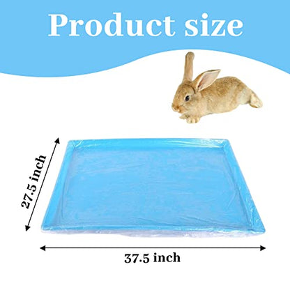 kathson 100 pcs Rabbit Cage Liners Disposable Large Plastic Mat Films for Bunny Guinea Pigs Chinchillas Rats Hamsters Hedgehogs and Other Small Animals 37"×27"