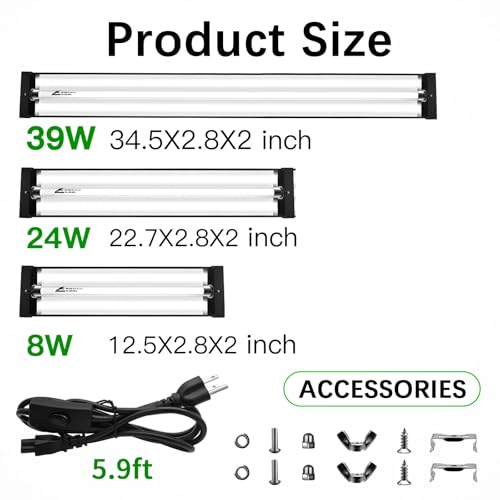 39W T5 10.0 UVB Reptile Light Fixture Combo Kit, High Output UVA UVB Light with Upgraded Wider Alloy Reflector for Bearded Dragons Lizards Tortoises and Other Desert or Tropical Reptiles (34.5Inch) - size: 34.5Inch