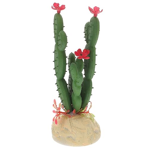 BESTonZON Simulated Cactus Plant Decoration for Fish Tanks Realistic Aquarium Adornment Plastic Non-Fading for Reptile Terrariums and Indoor Decor