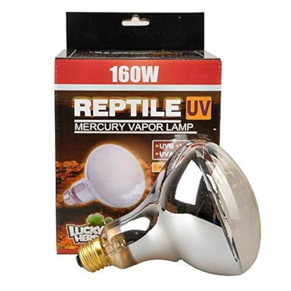 LUCKY HERP Reptile UVA UVB Mercury Vapor Bulb Lamp,Screw Thread,160 Watt (Clear) - color: Clear