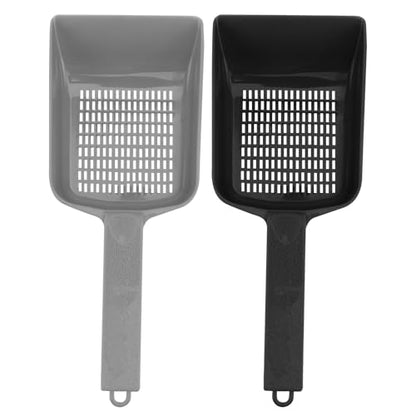 KALLORY 2pcs Reptile Sand Sifter Shovels Plastic Mesh, Litter Cleaner Corner Scoop for Terrarium Substrate, Suitable for Desert Lizards and Reptile Excrement Removal