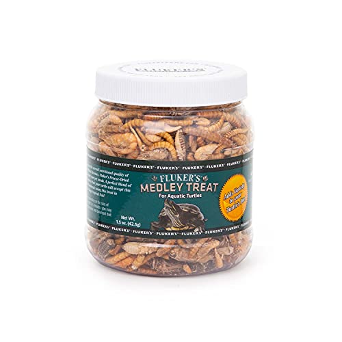 Fluker's Medley Treat for Aquatic Turtles, River Shrimp, Mealworms, and Crickets, 1.5 oz - size: 1.5 Ounce (Pack of 1)