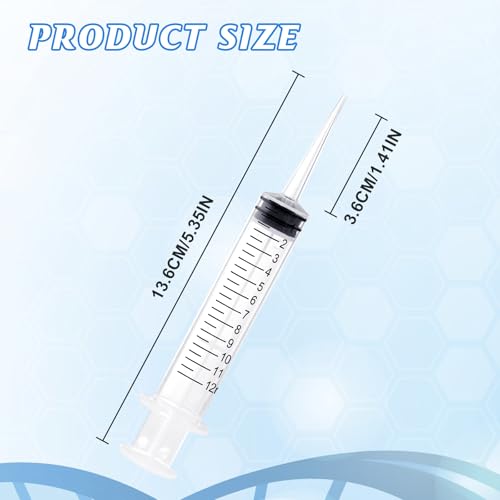 Wisdom Teeth Syringe, 12ml Dental Irrigation Syringe with Measurement, Sterile Individually Package for Oral Dental Care, Tonsil Stones Removing, Lab, Liquid, Feeding (10 Pack) - style: Straight Tip 10 Pack