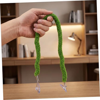 Hemobllo Reptile Climbing Rope Terrarium Hanging Vines 50cm Artificial Green Vine with Suction Cup for Pet Habitat Decor for Jumping Spider Chameleon Lizard Frog