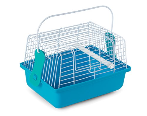 Prevue Pet Products Small Animal Travel Carrier - Hamster, Bird, Small Parakeet, Gerbil, & Rat Carrier, Small Reptiles, Easy Pet Transportation, Travel Bird Cage, Lightweight & Portable - Blue