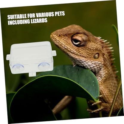 BESPORTBLE Suction Cup Food Bowl Reptile Accessory Bearded Dragon Water Bowl Multi-use Feeder Easy-Clean Reptile Dish