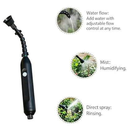 Electric Spray Bottle for Reptiles, Pet Spray Mister with 360° Universal Joint Nozzle & 3 Spray Modes for Terrarium Humidifying, Watering & Rinsing, Ideal for Gecko Lizard Turtle Snake Frog (2in hose) - size: 2in hose