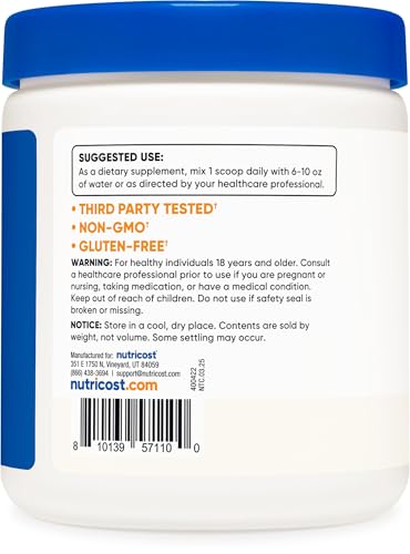 Nutricost Calcium Citrate Powder (250 Grams) Unflavored - size: 8.82 Ounce (Pack of 1)