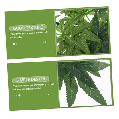 FOMIYES Realistic Fake Rattan Plants for Bearded Dragon Tank Reptile Habitat Decorations with Suction Cups