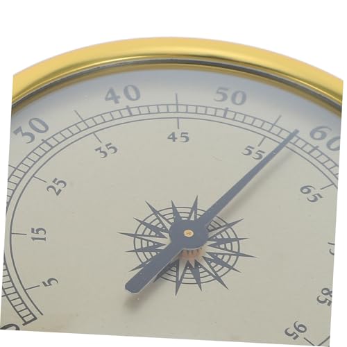 Golden with 2% Rh Resolution Hygrometer Round Analog Stainless Steel and Glass Construction, Battery-Free, Easy for Reptile Terrarium and Room Use
