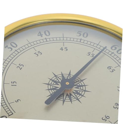 Golden with 2% Rh Resolution Hygrometer Round Analog Stainless Steel and Glass Construction, Battery-Free, Easy for Reptile Terrarium and Room Use