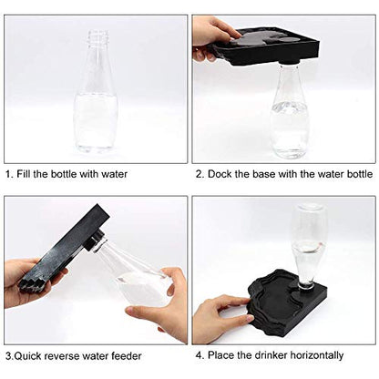 SLSON Reptile Water Feeder Automatic Water Dispenser Waterer 13.5Oz Feeding Accessories for Turtle Bearded Dragons Lizards Geckos for Terrarium Tank