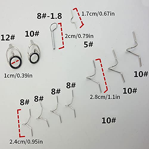 Fly Rod Guides Set Fly Fishing Guide Line Hard Snake Ring Hook Keeper Fishing Rod Guide Tip Repair Kit