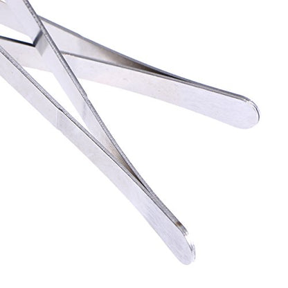 VORCOOL Stainless Steel Straight and Curved Nippers Feeding Tongs for Reptile Snakes Lizards Spider 2 Pcs Silver