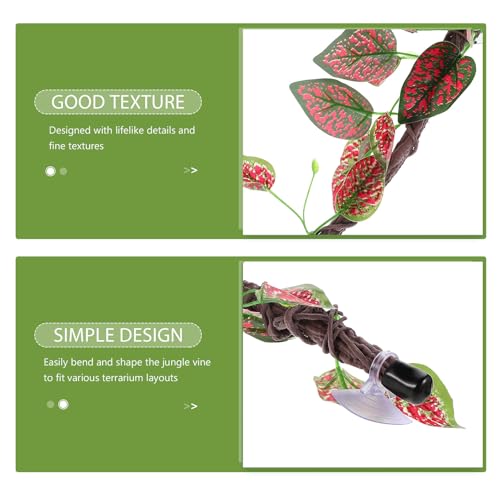 balacoo Realistic Artificial Climbing Vines Bendable Reptile Jungle Branch Decor Flexible Fake Plants for Terrarium Habitat Lizard Snake Frog Amphibians
