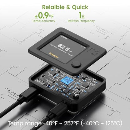 WiFi Refrigerator Thermometer 2 Pack, Freezer Alarm with App & Email Alerts, 2 Years Data Export, Smart Temperature Sensors for Home, Fish Tanks, Hot Tubs - style: Black (2-Pack)