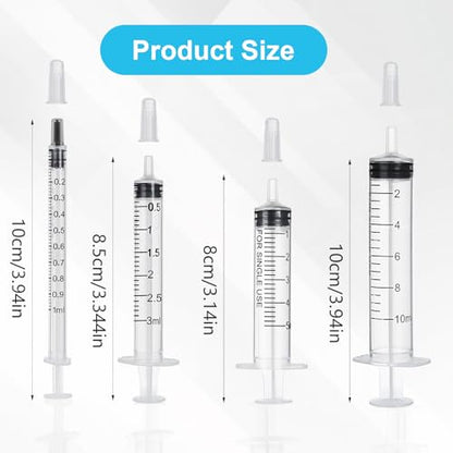 10 Pack 3ml/cc Syringe with Cap, Small Plastic Syringes without Needle, Individually Wrapped, for Liquid Oral Measurement, Scientific Lab, Colostrum Collect, Feeding Pet, Watering - style: 3ml