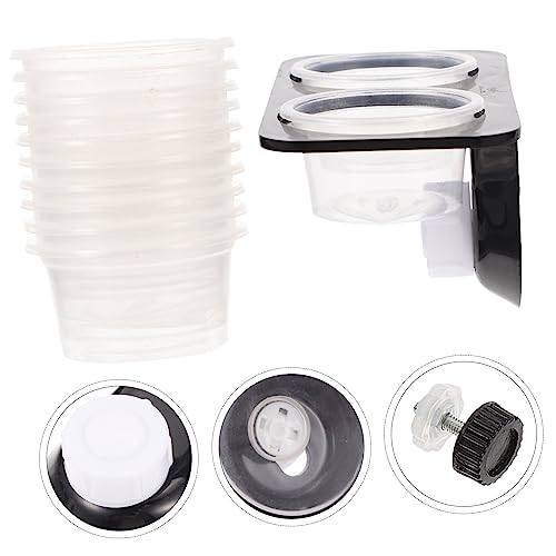 BESPORTBLE Reptile Feeder with Feeding Bowls and Suction Cup Practical Worm Container for Gecko Food and Water Easy to Clean and Durable Feeding for Lizards - size: 11.7X6.3X5.7CM