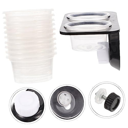 BESPORTBLE Reptile Feeder with Feeding Bowls and Suction Cup Practical Worm Container for Gecko Food and Water Easy to Clean and Durable Feeding for Lizards - size: 11.7X6.3X5.7CM
