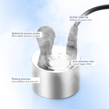 FITNATE Mist Maker, Upgrade Fogger Water Fountain Pond Fog Machine Atomizer for Halloween and Other Festivals,with Fogger Ceramics Discs Tools